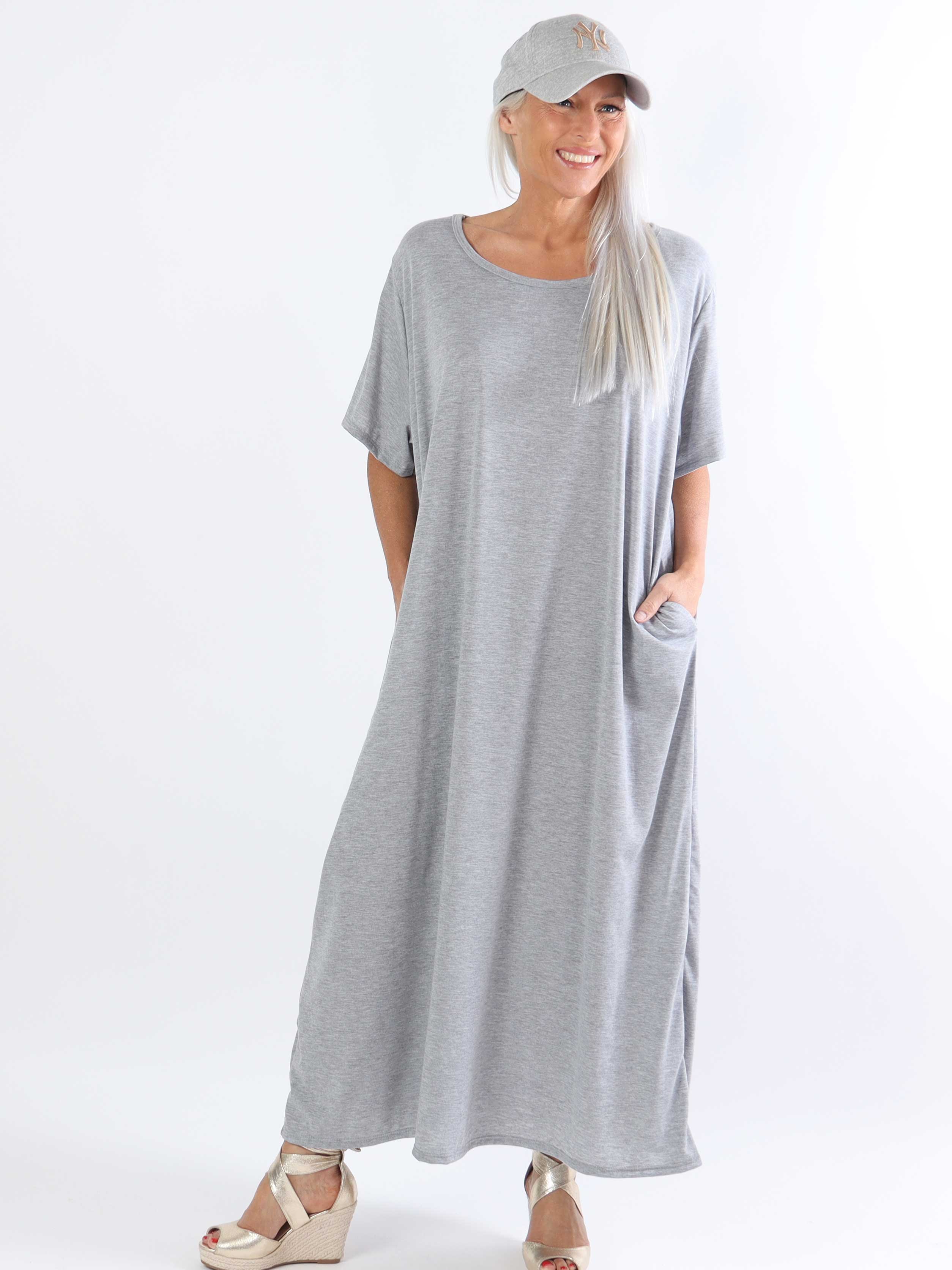 Abbie - Lang plus size t-shirtkjole i åndbart viskose stof